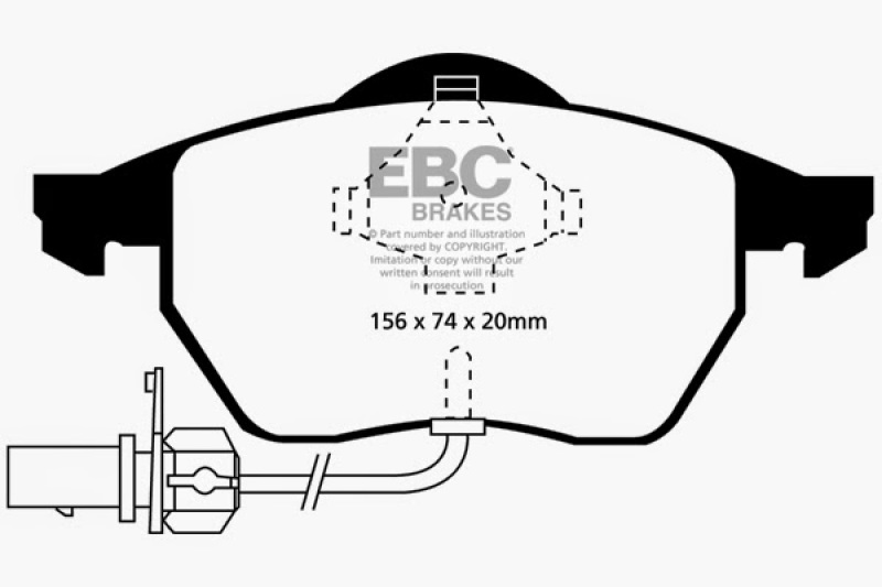 EBC 99-01 Audi A4 1.8 Turbo (B5) Ultimax2 Front Brake Pads thumbnail 4