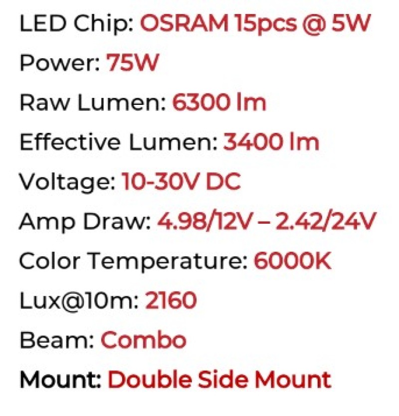 Go Rhino Xplor Blackout Combo Series Sgl Row LED Light Bar w/Amber (Side/Track Mount) 20.5in. - Blk thumbnail 4
