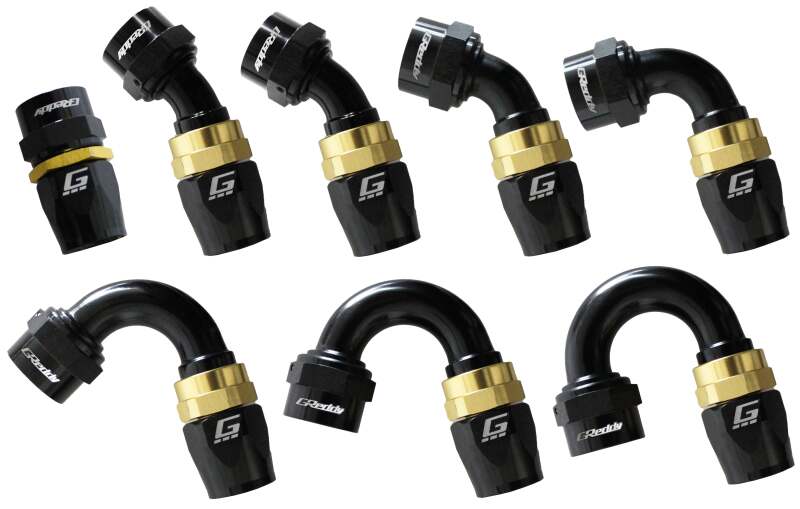 GReddy AN16 30 DEGREE HOSE END SWIVEL BLACK/GOLD ANODIZED thumbnail 8