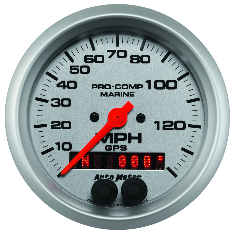 Autometer Marine Silver 3-3/8in. 140MPH GPS Speedometer Gauge