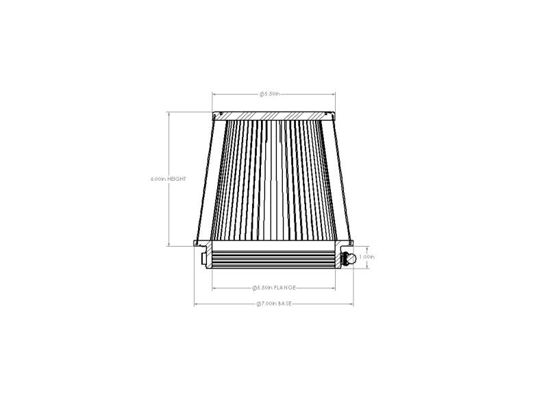 aFe Magnum FORCE Intake Repl. Filter w/ D2 Dura-Dry Media - 5-1/2in F x 7in B x 5-1/2in T x 6in H thumbnail 6