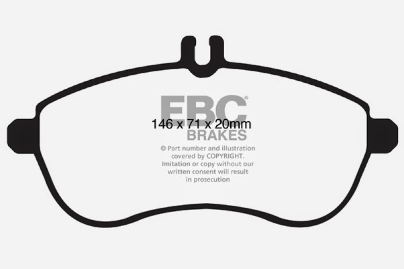 EBC 12-14 Mercedes-Benz C250 (W204) 1.8 Turbo Greenstuff Front Brake Pads thumbnail 6