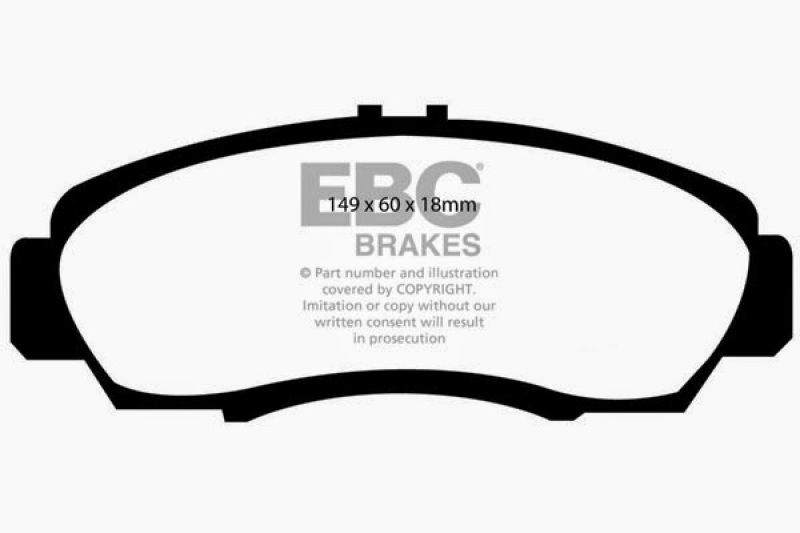 EBC 01-03 Acura CL 3.2 Redstuff Front Brake Pads thumbnail 3
