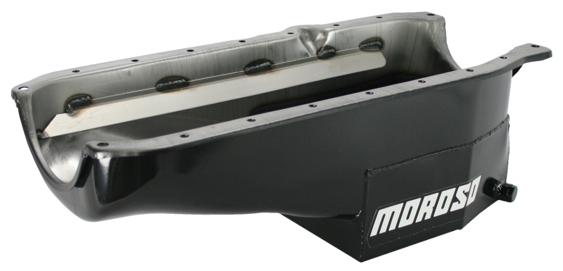 Moroso 86-Up Chevrolet Small Block (w/1 Pc Rear Main Seal) Wet Sump 7qt 7.5in Steel Oil Pan - Black thumbnail 6