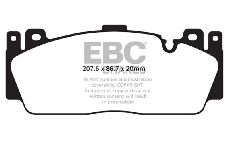 EBC 12+ BMW M5 4.4 Twin Turbo (F10) Yellowstuff Front Brake Pads thumbnail 3