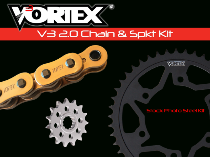 Vortex Racing V3 2.0 Chain and Sprocket Kit 2910-16,526S-45,G525SX3-112- Gold