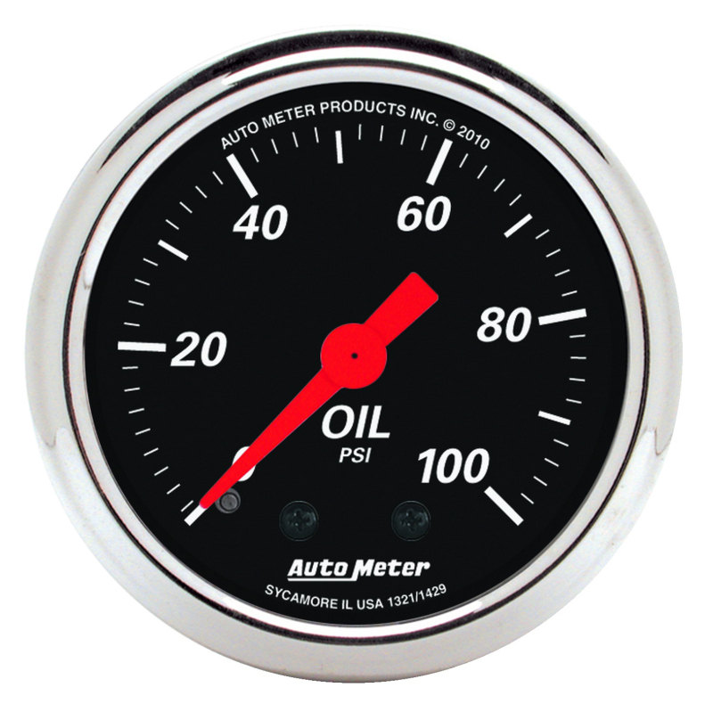 AutoMeter Gauge Oil Press 2-1/16in. 100PSI Mech Designer Black thumbnail 4