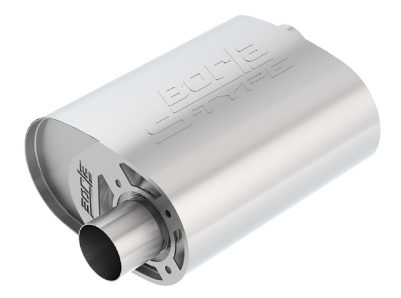 Borla CrateMuffler Ford Coyote 2.5 inch Offset/Offset 12in x 6in x 10.34in S-Type Oval Muffler thumbnail 2