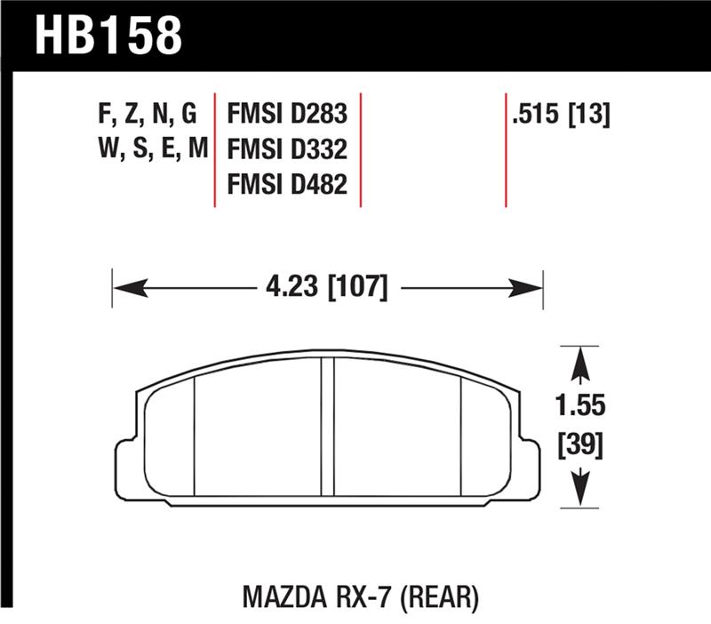 HAWK HPS Brake Pad Sets
