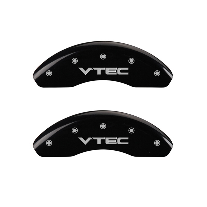 MGP Front set 2 Caliper Covers Engraved Front Vtec Black finish silver ch thumbnail 3