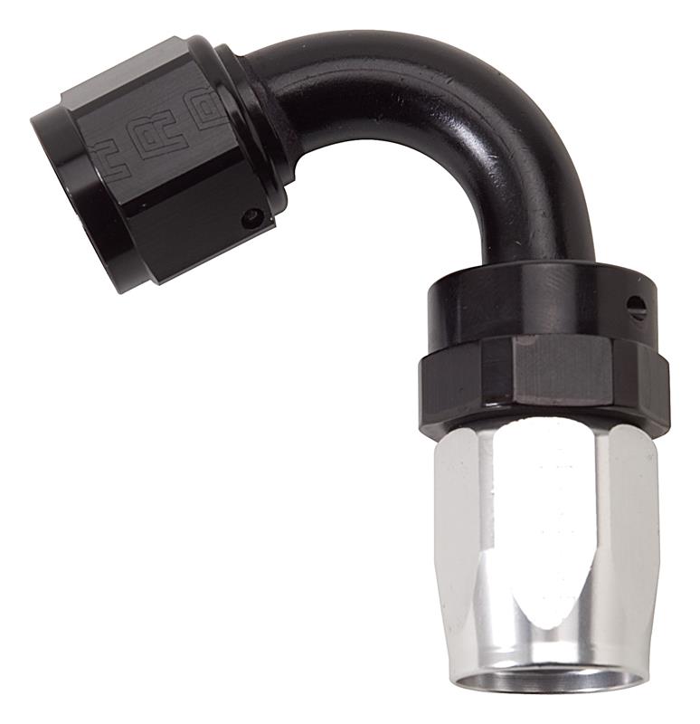 Russell Performance -12 AN Black/Silver 120 Degree Tight Radius Full Flow Swivel Hose End thumbnail 4