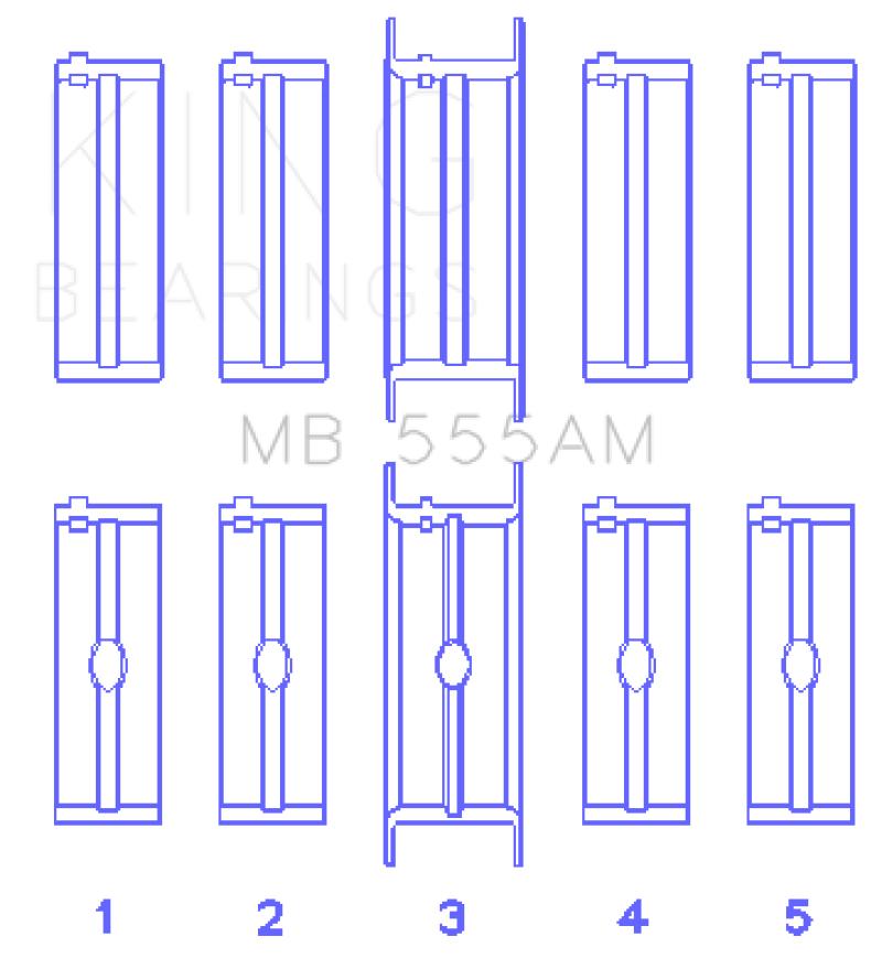 King Engine Bearings Chrysler 350/361/383/403 (Size STD) Main Bearing Set thumbnail 3