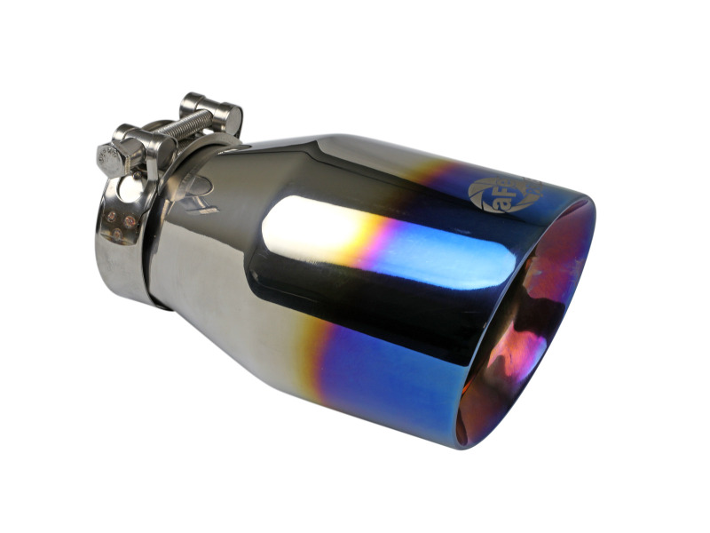 aFe Mach Force XP 304 Stainless Steel Clamp-On Exhaust Tip 2.5in Inlet / 4in Outlet - Blue Flame thumbnail 7