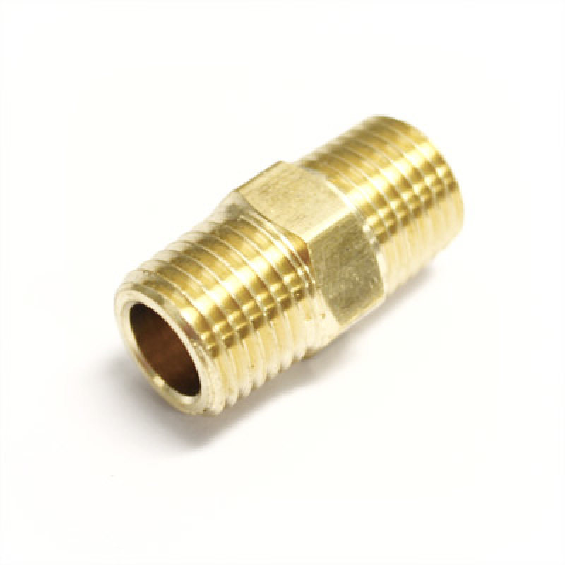 Airline Fitting, Nipple. 1/4" NPT x 1" Long with Hex