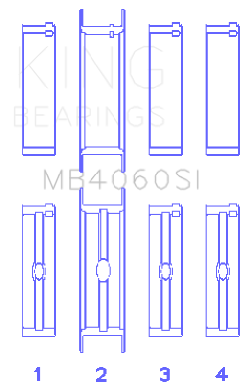 King Engine Bearings Chrysler Caravan 201Ci V6 Ohv (Size +0.50mm) Main Bearing Set
