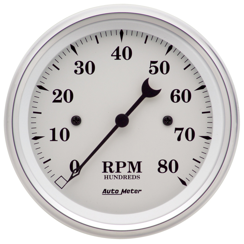 AutoMeter Gauge Tachometer 3-3/8in. 8K RPM In-Dash Old Tyme White thumbnail 4