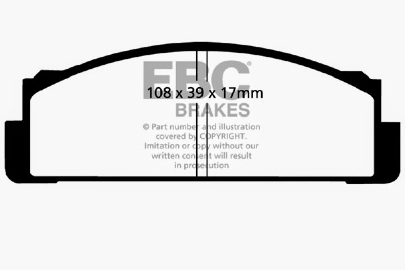 EBC 68-83 Fiat 124 1.6 Yellowstuff Front Brake Pads thumbnail 7