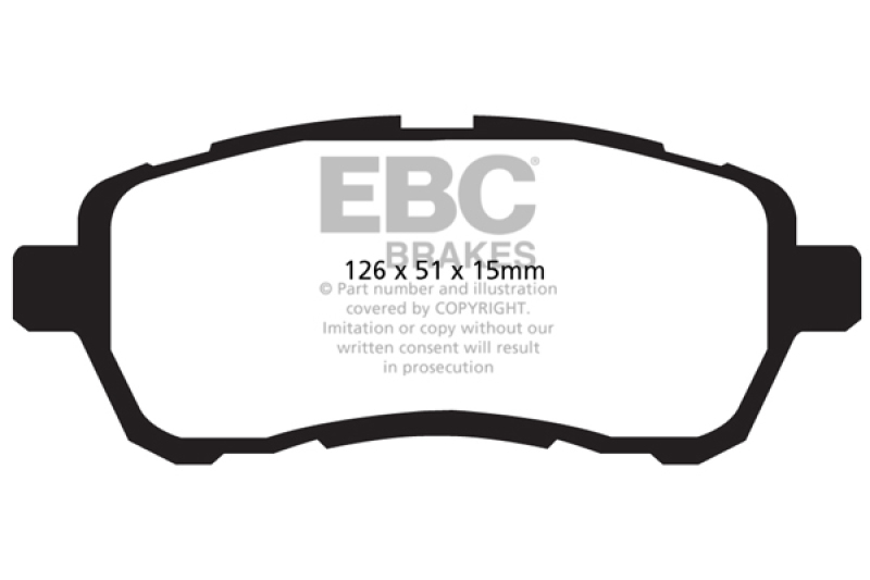EBC 10+ Mazda 2 1.5 Greenstuff Front Brake Pads thumbnail 4