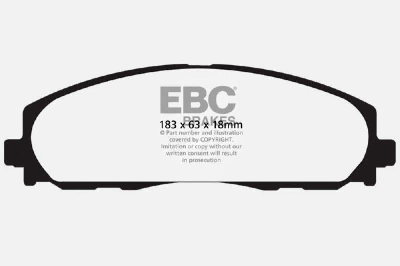 EBC 12+ Chrysler Town & Country 3.6 Yellowstuff Front Brake Pads thumbnail 6