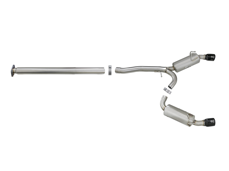 aFe Takeda 3in. to 2.5in. 304 SS C/B Exhaust 08-15 Mitsubishi Lancer EVO I4-2.0L (t) - Black Tips thumbnail 8
