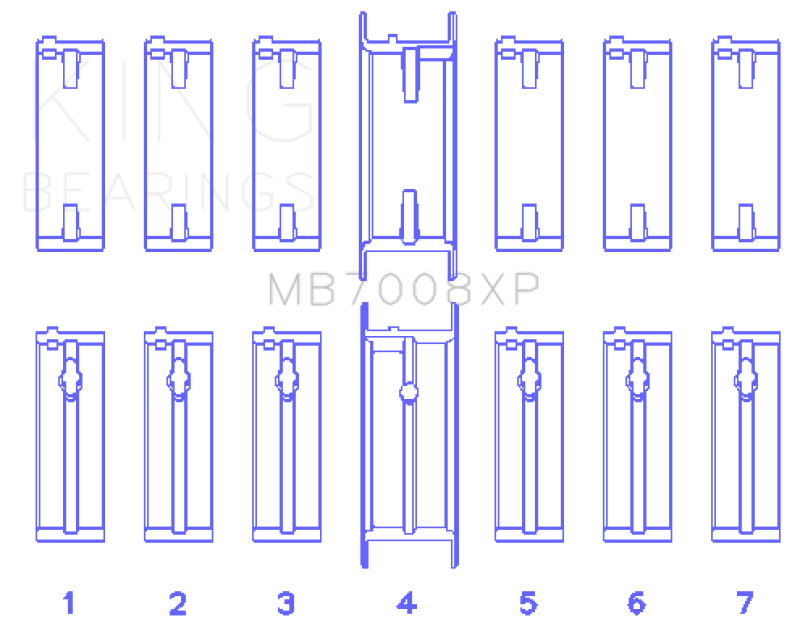 King Engine Bearings Nissan 2.5L RB25DET 24V (Size .025) Performance Main Bearing Set thumbnail 5