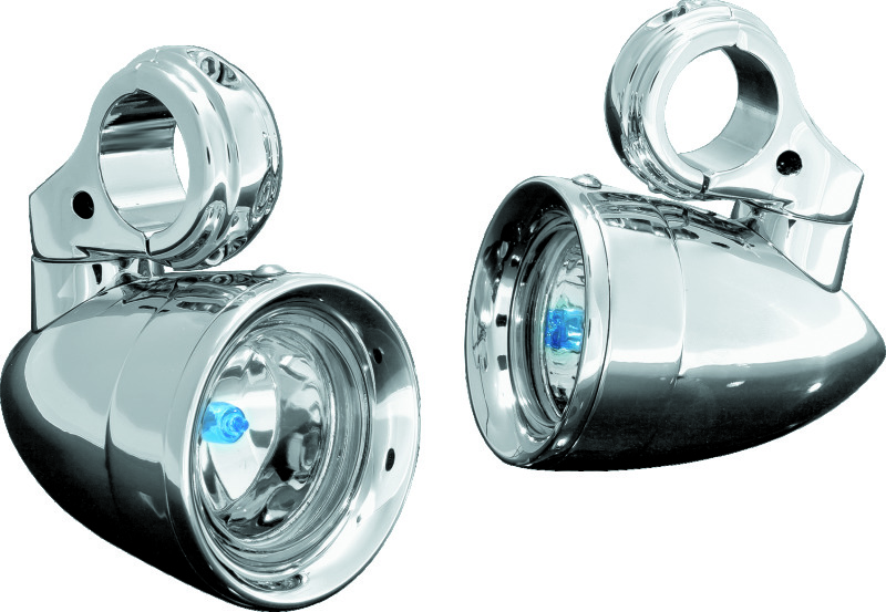 Kuryakyn Engine Guard Mounted Driving Lights 5019 Lights, Clear, Bullet, Chrome, Steel, Pair thumbnail 3