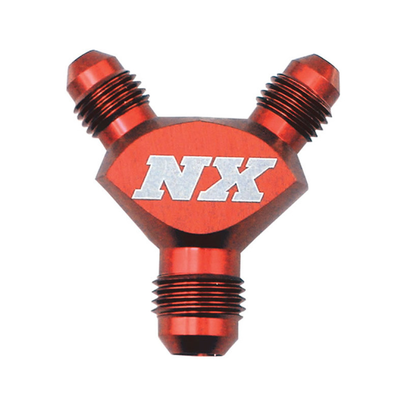 Nitrous Express 6AN x 6AN x 6AN Billet Pure-Flo Y Fitting - Red thumbnail 2