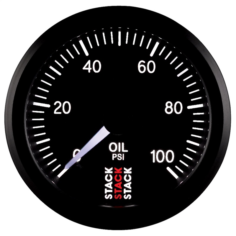 Autometer Stack 52mm 0-100 PSI 1/8in NPTF Male Pro Stepper Motor Oil Pressure Gauge - Black thumbnail 4