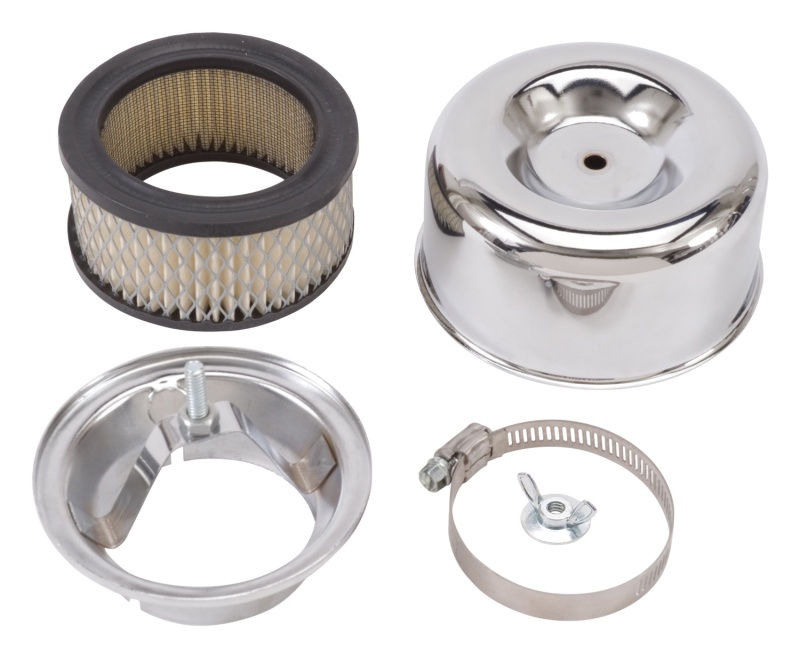 Edelbrock Air Cleaner 94 Series Round Steel Top 4 65In Dia X 3 125In 2 63In ID Raised Base Chrome thumbnail 5