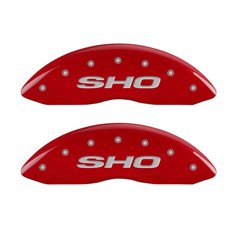 MGP 4 Caliper Covers Engraved Front & Rear SHO Red finish silver ch thumbnail 4