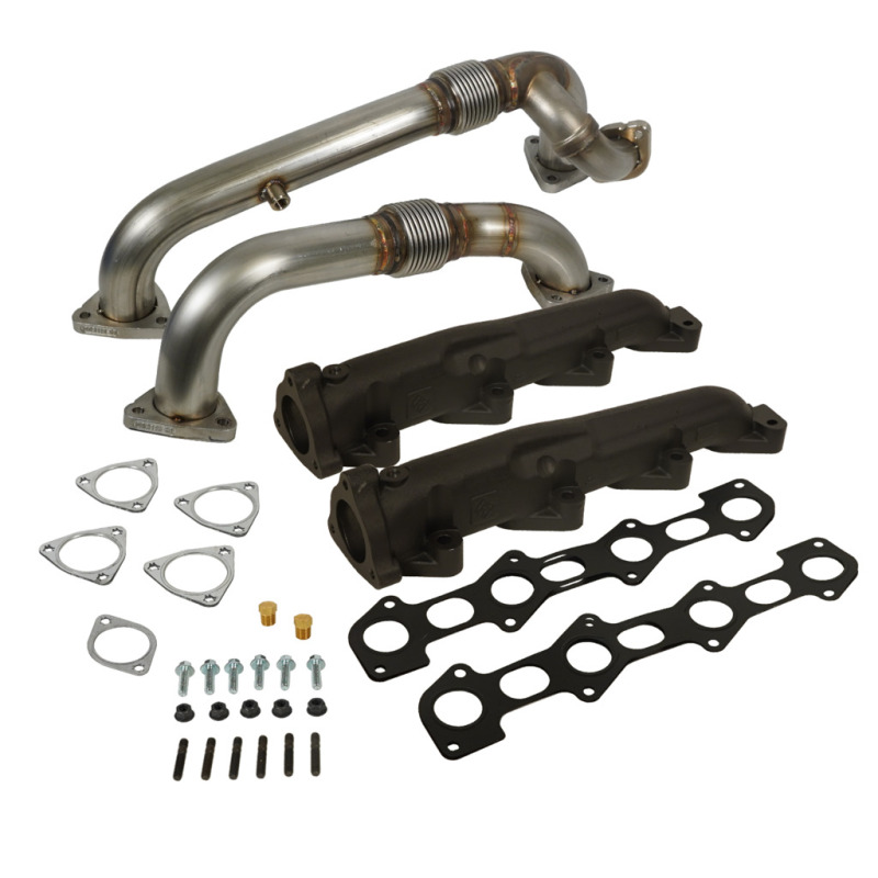 BD Diesel 08-10 Ford F-250/F-350/F-450/F-550 Powerstroke 6.4L Up Pipes Kit w/Manifold Set thumbnail 3