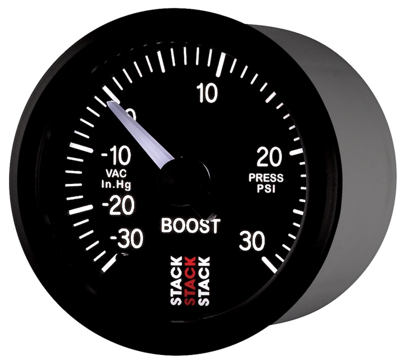 Autometer Stack 52mm -30INHG to +30 PSI (Incl T-Fitting) Pro Stepper Motor Boost Press Gauge - Black thumbnail 9
