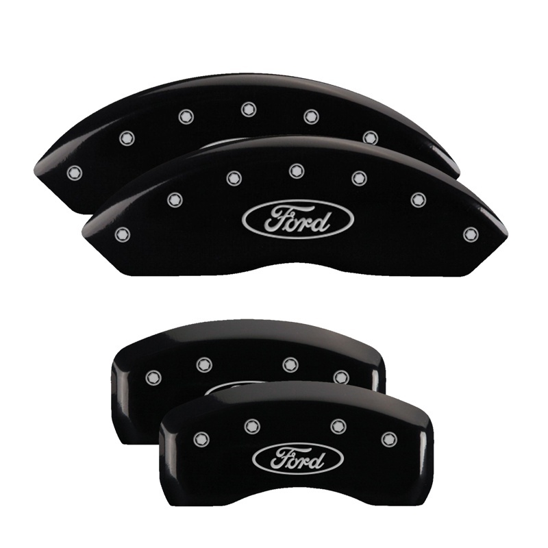 MGP 4 Caliper Covers Engraved Front & Rear Oval logo/Ford Black finish silver ch thumbnail 5