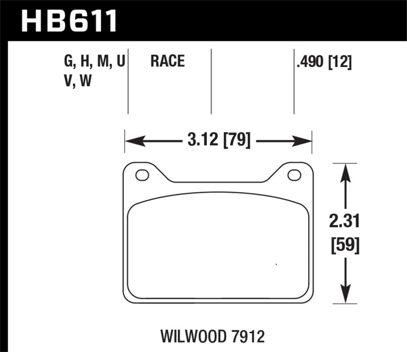 Hawk Wilwood 7912 DTC-30 Race Brake Pads thumbnail 5