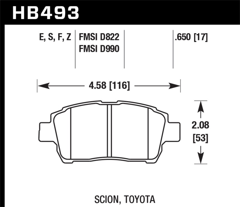 Hawk 04-07 xA/xB / 2000 MR2 Spyder D990 HPS Street Front Brake Pads thumbnail 7