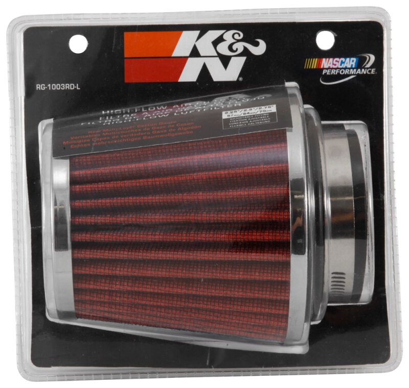 K&N Universal Chrome Filter 2 3/4in FLG / 4 1/2in Bottom / 4 1/2in Height thumbnail 6