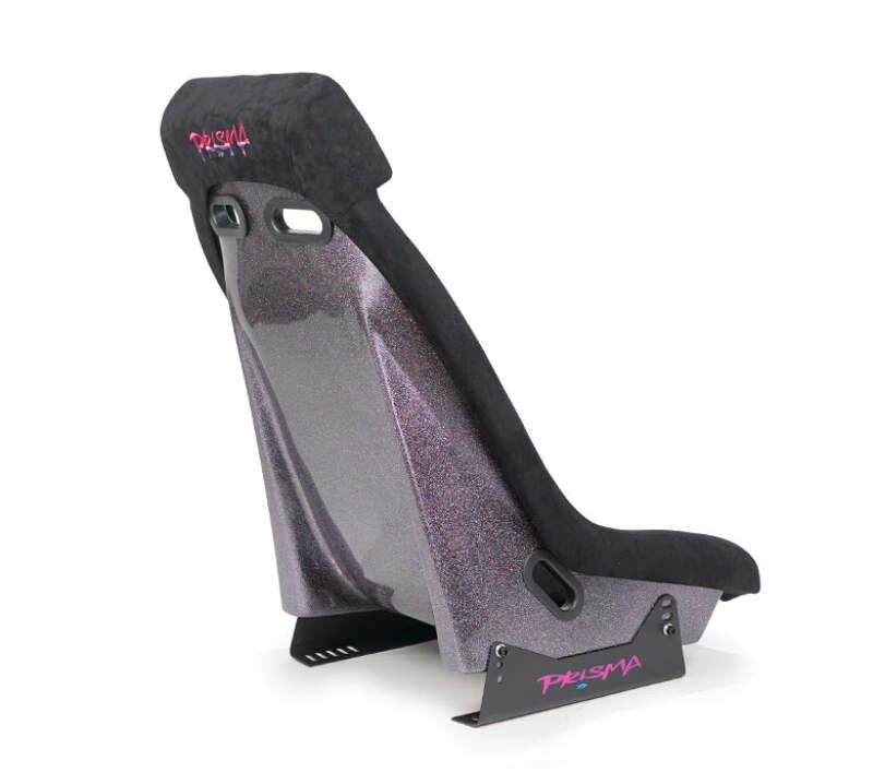 NRG GT Retro Bucket Seat - Black Vegan Leather Black Stitching Multicolor Fiberglass Back w/ Glitter thumbnail 3