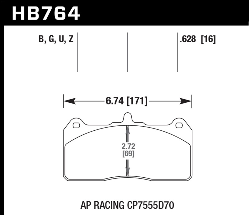 Hawk AP Racing CP7555D70 DTC-60 AP Racing Brake Pads thumbnail 4