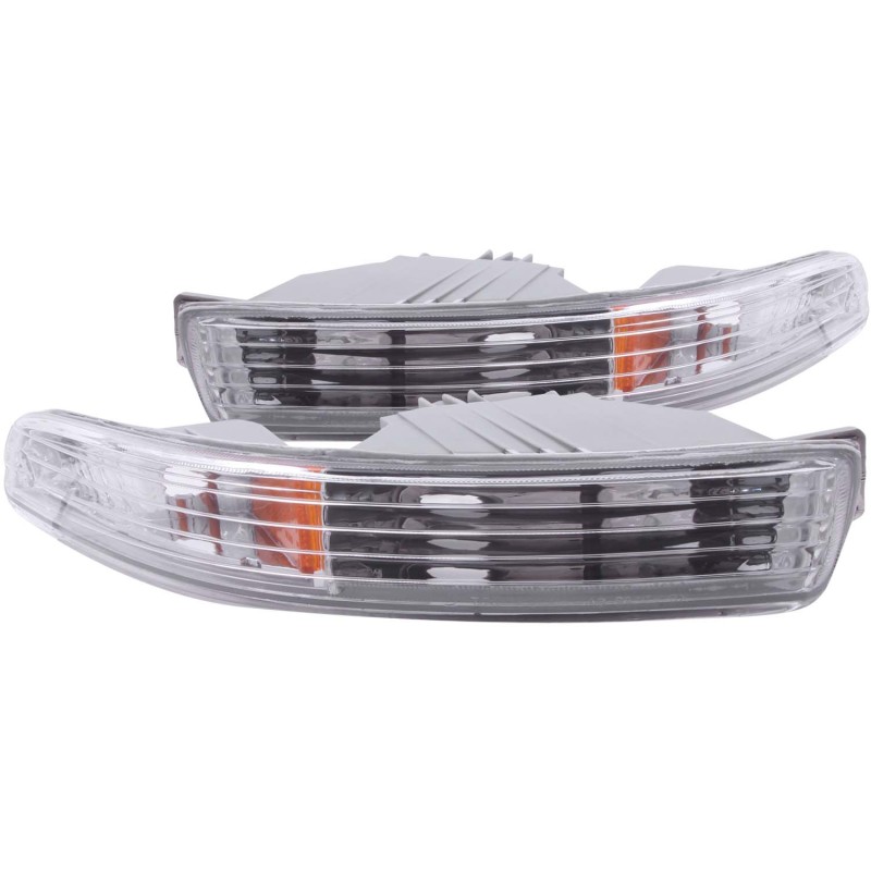 ANZO 1994-1997 Acura Integra Euro Parking Lights Chrome w/ Amber Reflector thumbnail 2