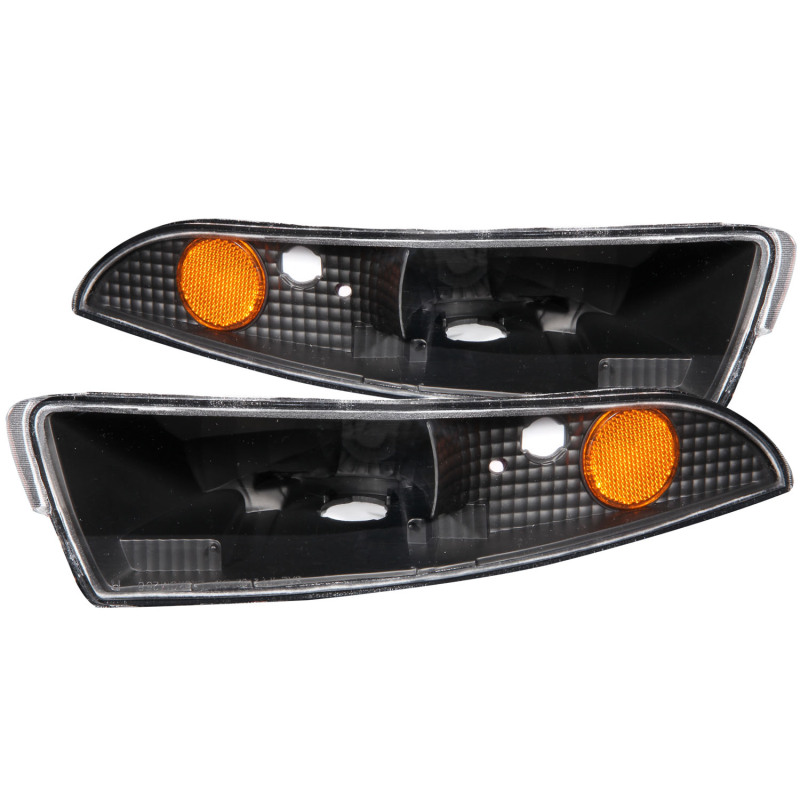 ANZO 1993-2002 Chevrolet Camaro Euro Parking Lights Black w/ Amber Reflector thumbnail 5