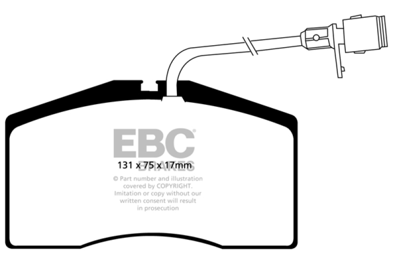 EBC 01-03 Audi S8 4.2 Redstuff Front Brake Pads thumbnail 3
