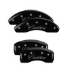 MGP 4 Caliper Covers Engraved Front & Rear Cursive/Cadillac Black finish silver ch thumbnail 8