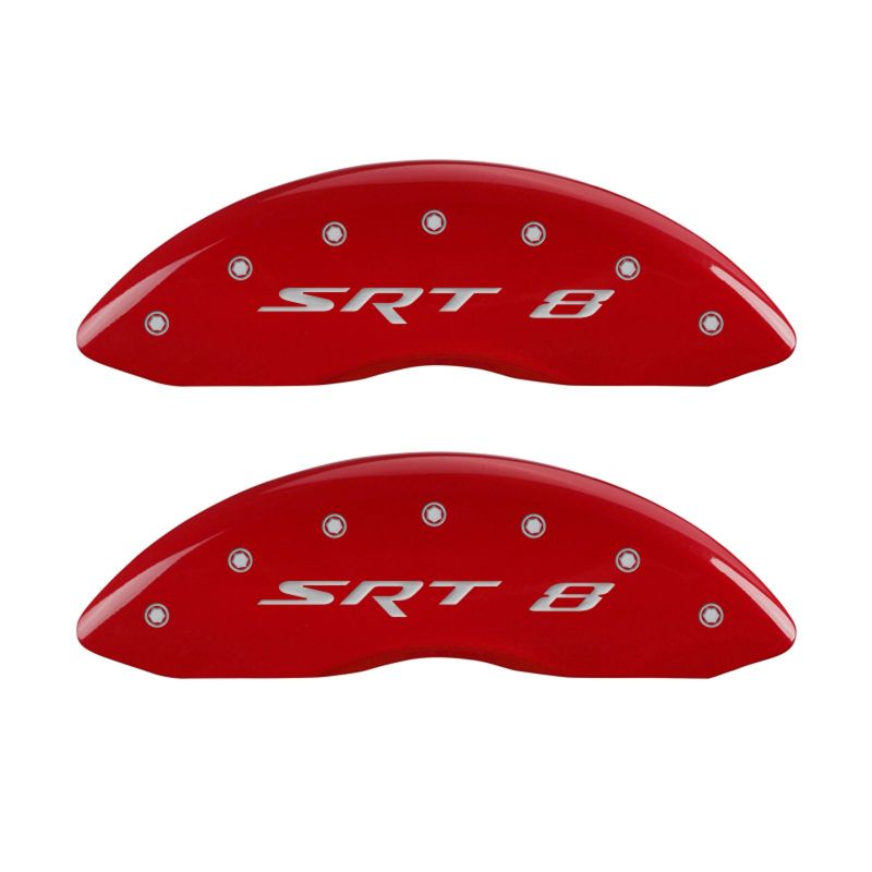 MGP 4 Caliper Covers Engraved Front & Rear SRT8 Red finish silver ch thumbnail 7