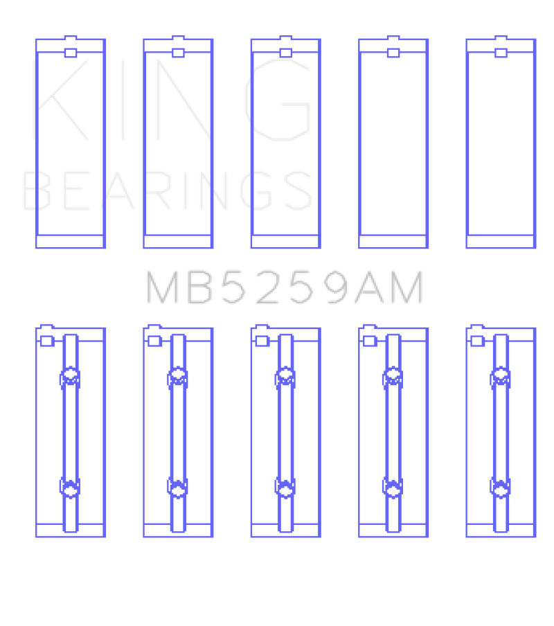 King Engine Bearings Honda B18A1 (Size +0.25mm) Main Bearing Set thumbnail 3
