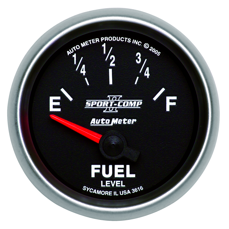 Autometer Sport-Comp II 52mm 240-33 ohms Short Sweep Electronic Fuel Level Gauge thumbnail 4