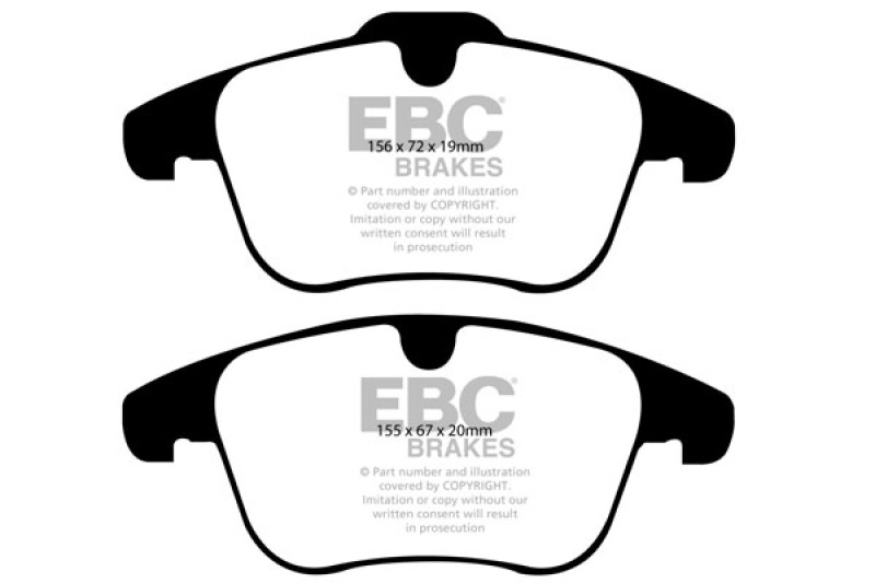 EBC 11+ Volvo S60 2.5 Turbo T5 (300mm Front Rotors) Redstuff Front Brake Pads thumbnail 5