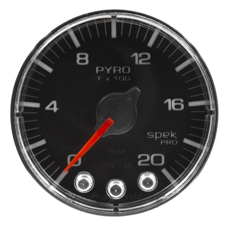 Autometer Spek-Pro Gauge Pyro. (Egt) 2 1/16in 2000f Stepper Motor W/Peak & Warn Blk/Chrm thumbnail 8