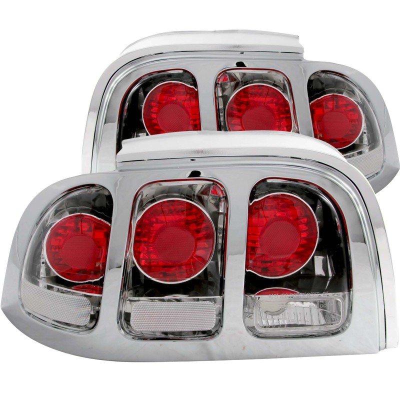 ANZO 1994-1998 Ford Mustang Taillights Chrome thumbnail 2