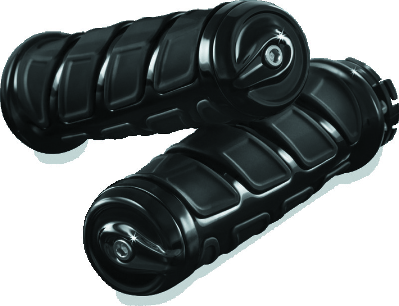 Kuryakyn Kinetic Grips 6376 Grips, Kinetic, Aluminum, Black, Twist, 1 in. Bar Diameter, Kawasaki, Suzuki, Victory, Yamaha, Pair thumbnail 4
