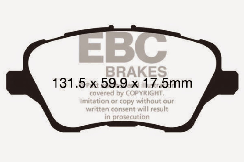 EBC 13-17 Ford Fiesta ST 1.6 Turbo Yellowstuff Front Brake Pads thumbnail 4